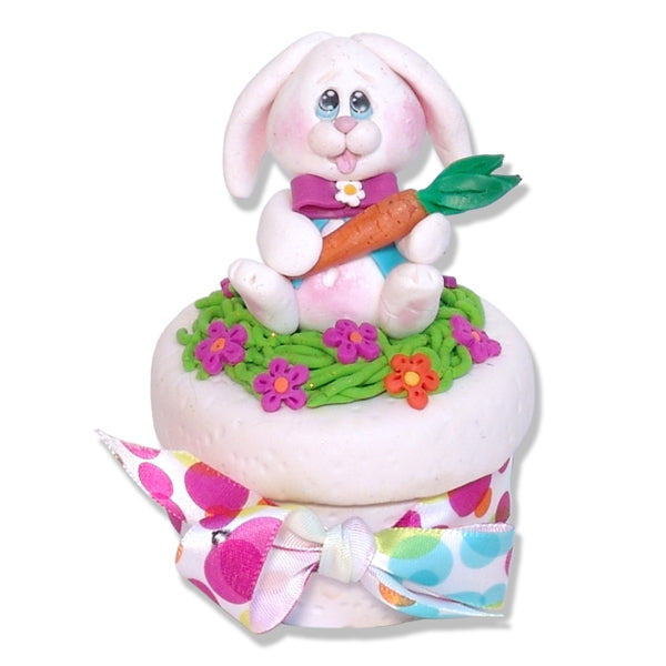 Jellybean Bunny Jar Handmade Polymer Clay Easter Gift