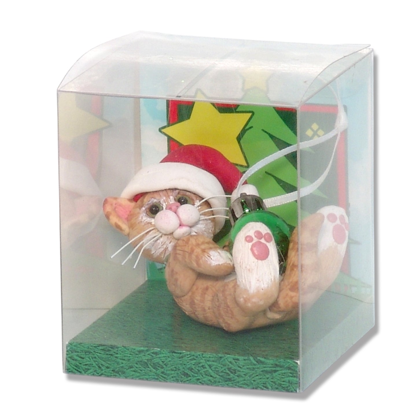 Orange Tabby with Santa Hat & Ornament