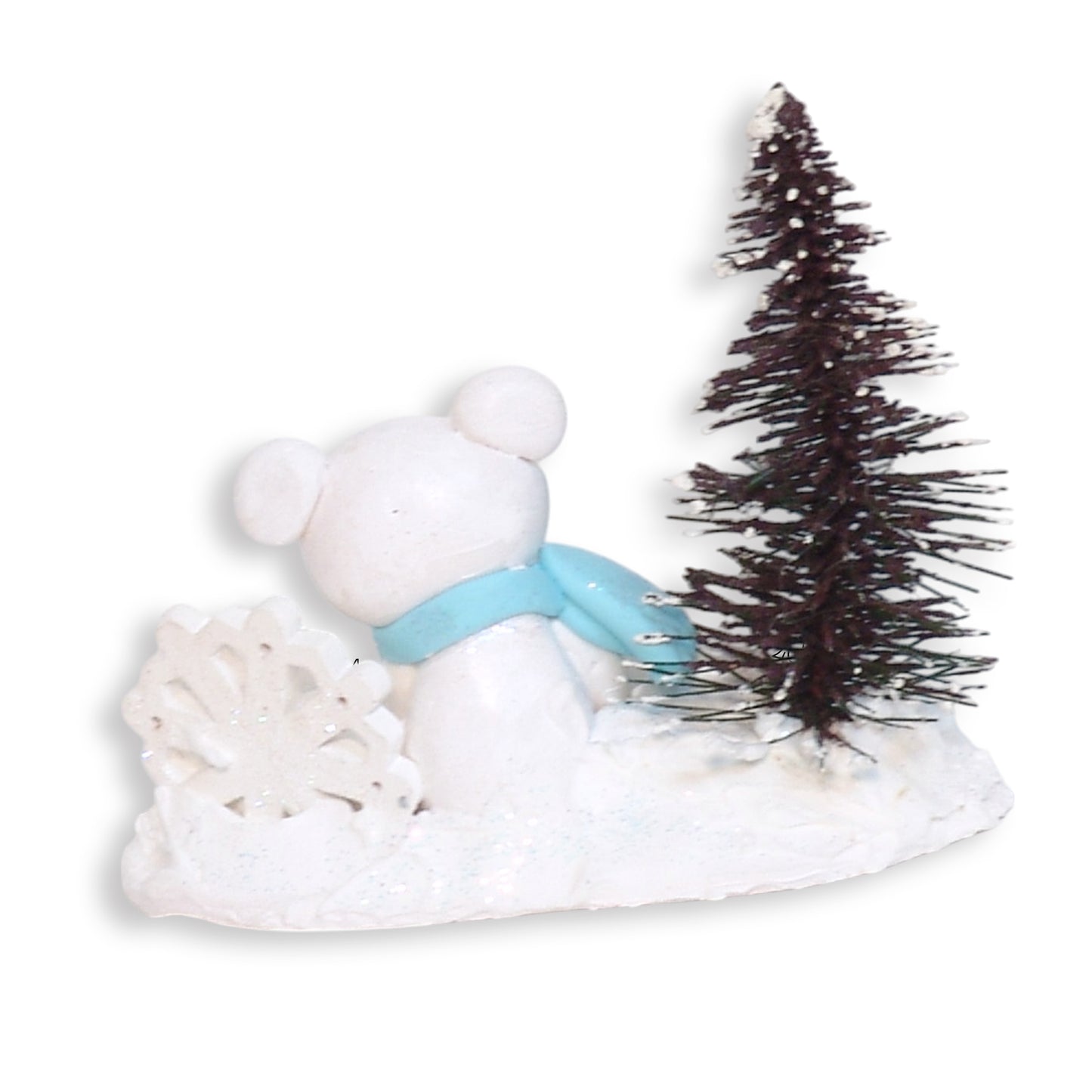 Polar Bear with Winter Tree Figurine