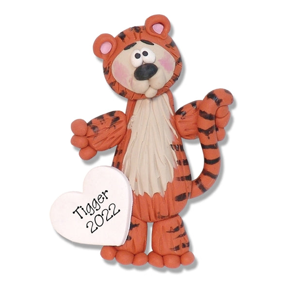 Tiger HANDMADE Polymer Clay Personalized Christmas Ornament - Limited Edition