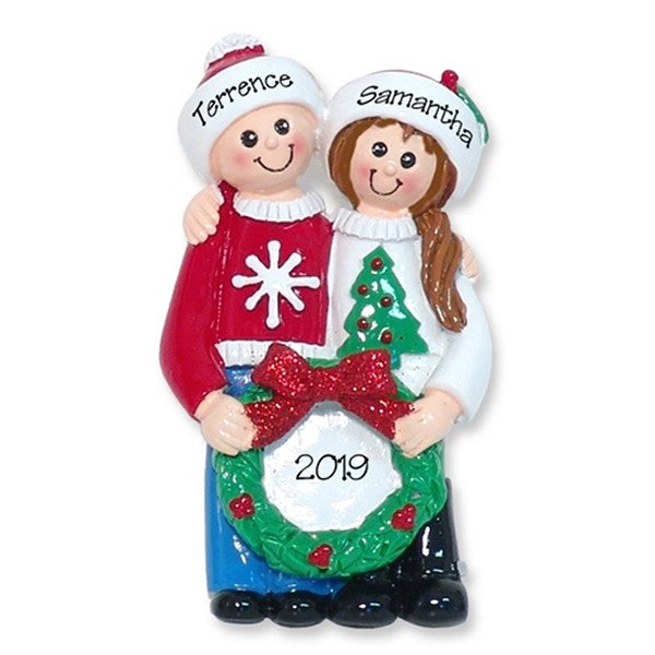 Ugly Sweater Christmas Couple Personalized RESIN Ornament