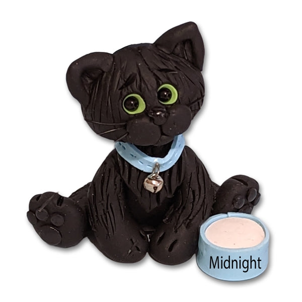 Solid Black Kitty Cat Handmade Ornament