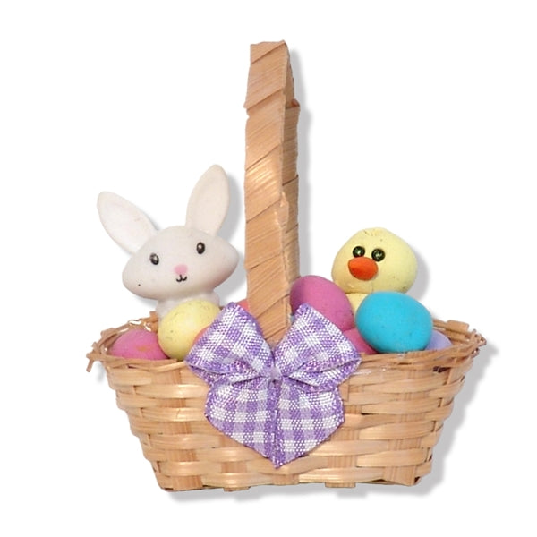 Small Easter Basket with Rabbit, Chick and Eggs