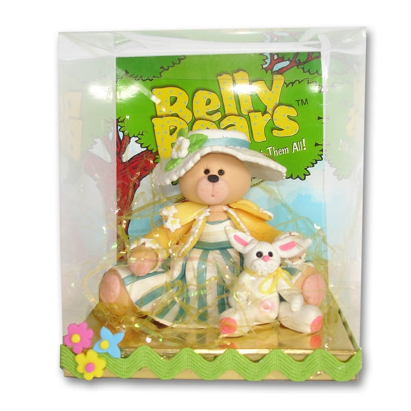 Belly Bear Girl w/Rabbit Easter Figurine in Custom Gift Box