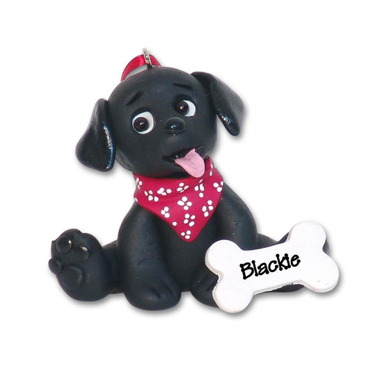Black Lab / Labrador Retriever Puppy Dog Ornament