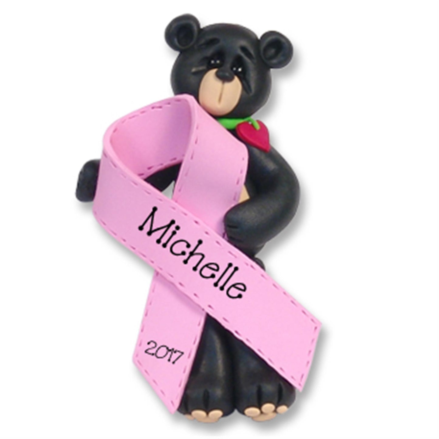 Black Bear Breast Cancer MEMORIAL - Survivor Pink Ribbon Ornament