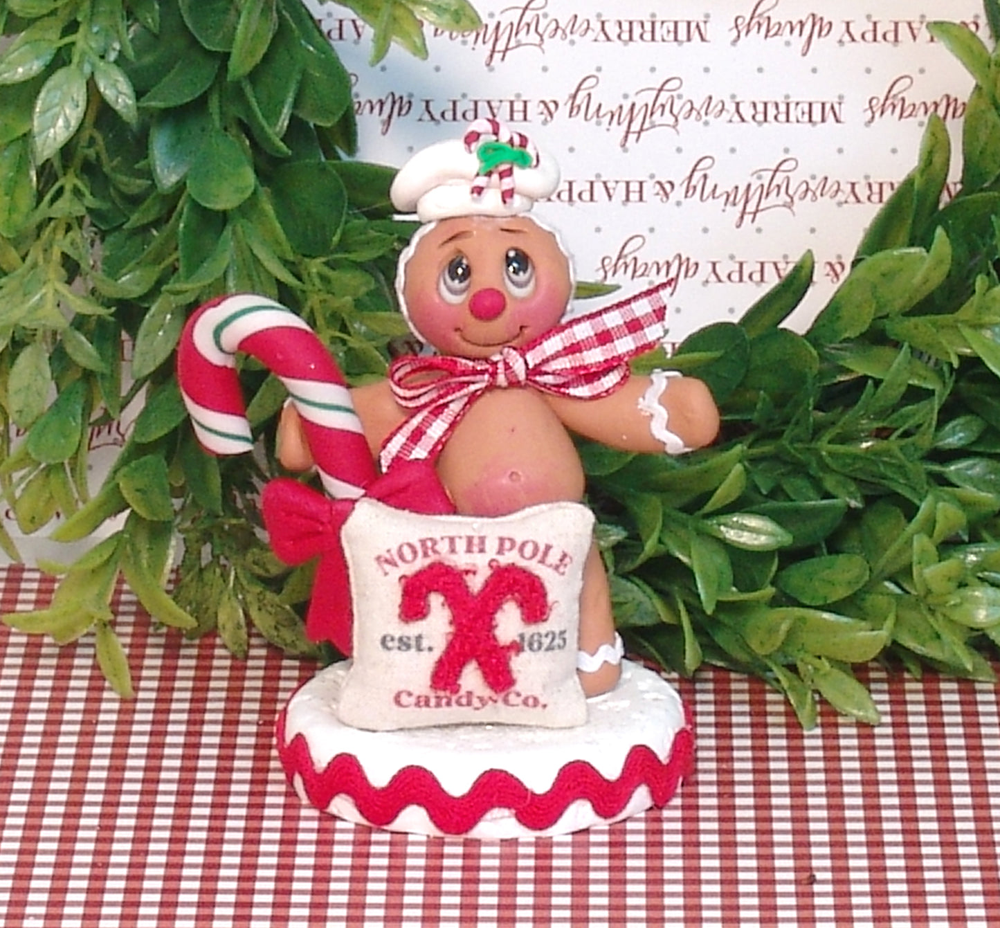 Gingerbread Figurine with Large Candy Cane