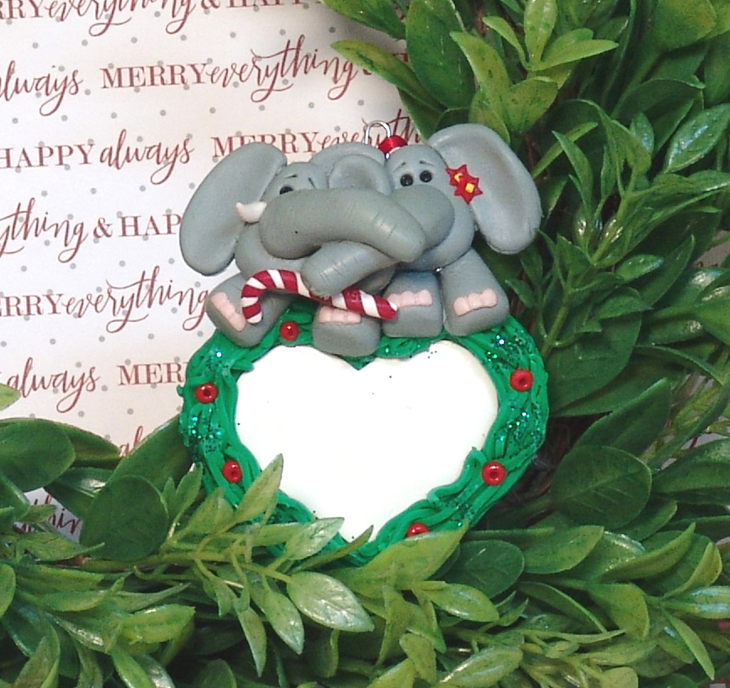Elephant Couple Personalized Ornament