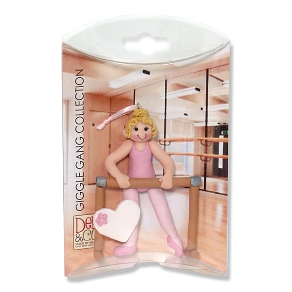 BALLERINA in Pink Leotard  Ballet Dancer Personalized Dance Ornament in Custom Gift Box - Blonde