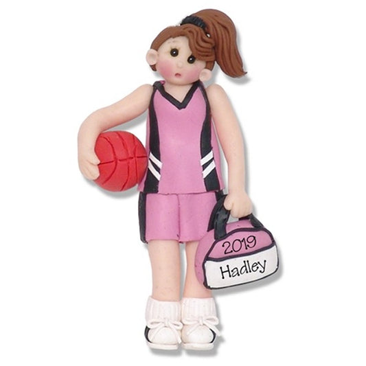 Basketball Player-Female - Brunette Personalized Ornament - Limited Edition