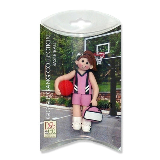 Basketball Player-Female - Brunette Personalized Ornament  in Custom Gift Box