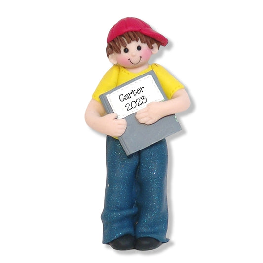Giggle Gang Boy with Book Handmade Ornament