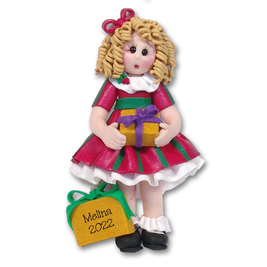Giggle Gang Handmade Christmas Girl Personalized Ornament