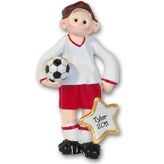 RESIN<br>Soccer Player Boy<br>Personalized Ornament