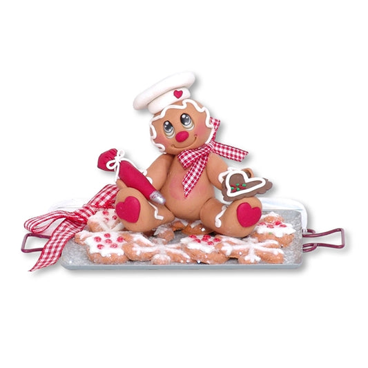 Gingerbread Clay Figure on Gingerbread Cookie Tray