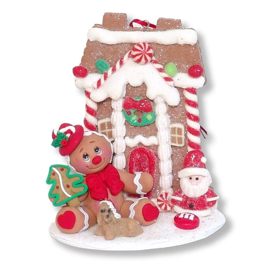 Gingerbread Clay Figure with Gingerbread House