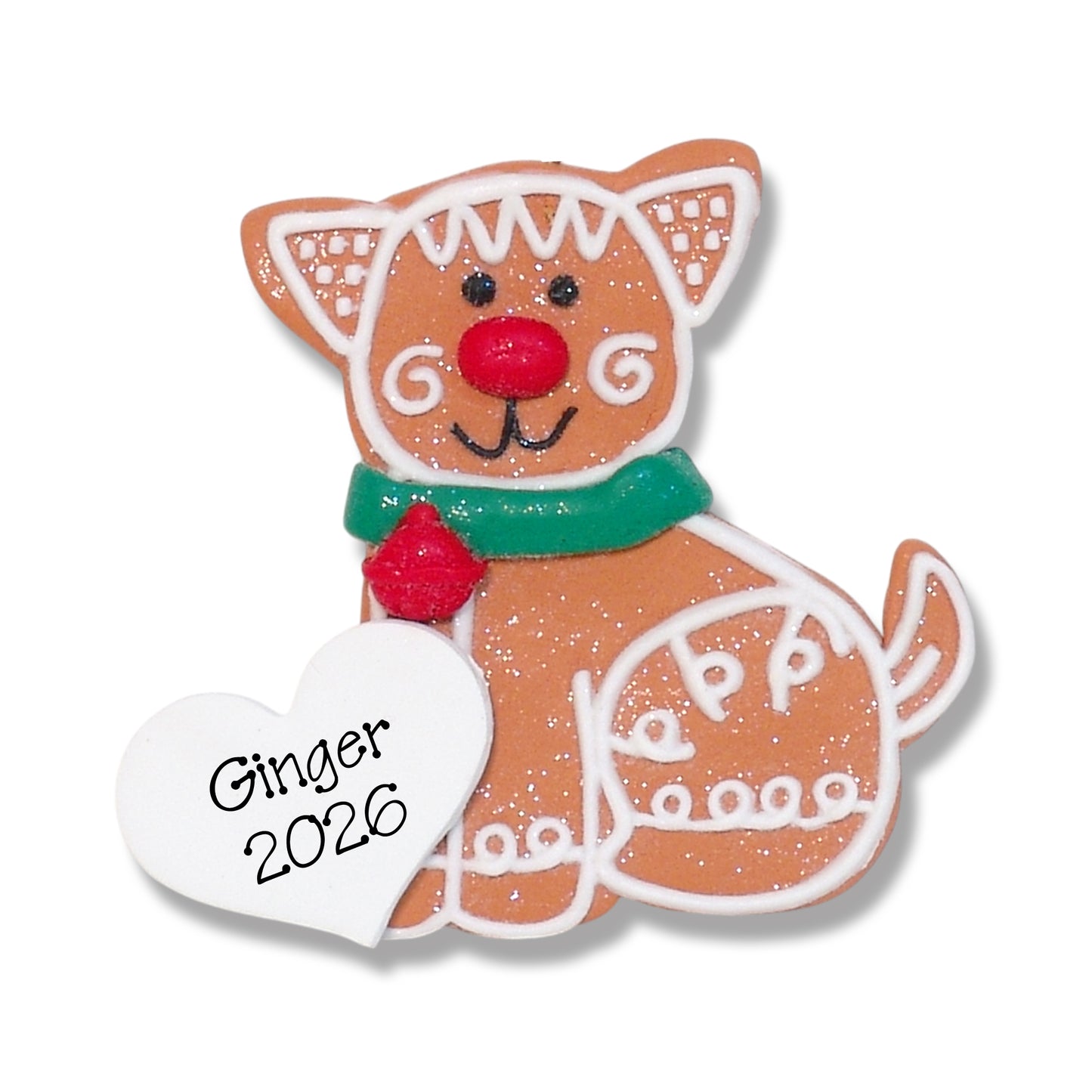 Gingerbread Kitty Cat Personalized Christmas Ornament