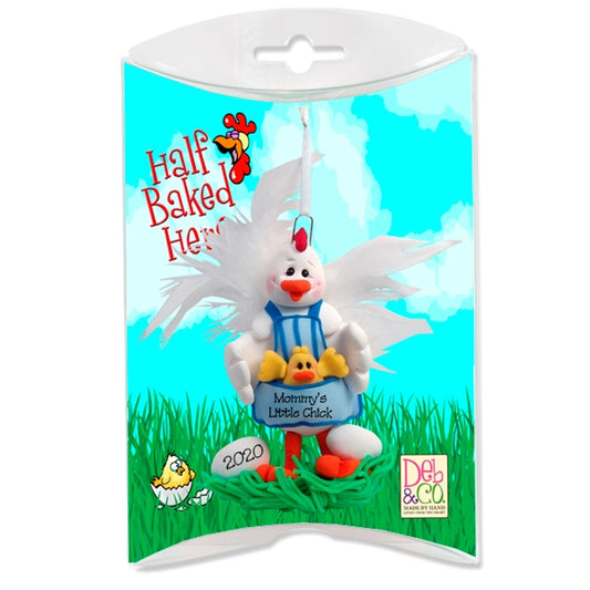 Mama Hen w/1 Baby Chick - Personalized Ornament  in Custom Gift Box