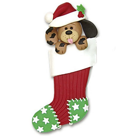 Dog in Large Stocking Personalized Pet Ornament