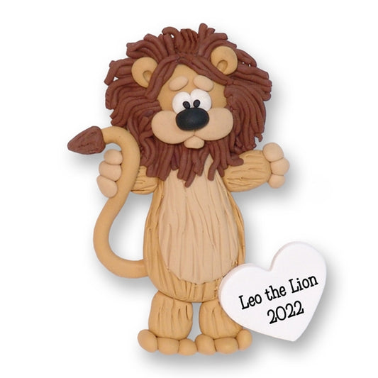 Lion HANDMADE Polymer Clay Personalized Christmas Ornament - Limited Edition