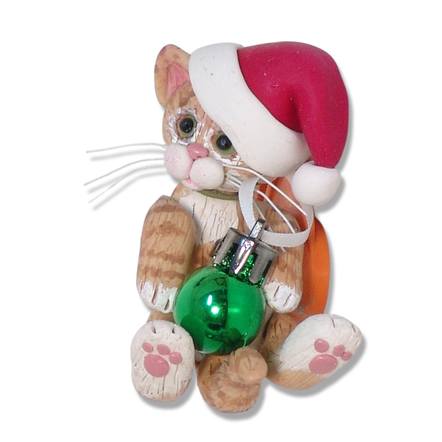 Orange Tabby with Santa Hat & Ornament