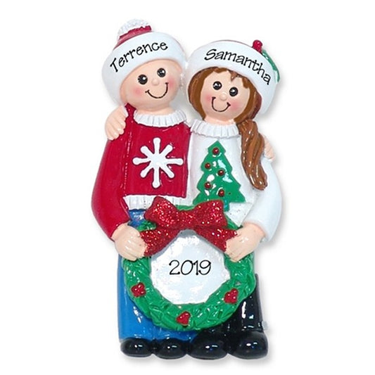 Ugly Sweater Christmas Couple Personalized RESIN Ornament