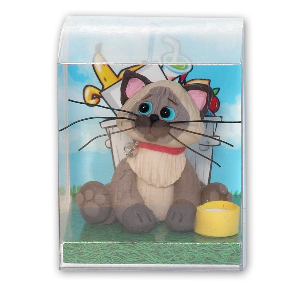 Siamese / Himalayan KITTY CAT HANDMADE Polymer Clay Personalized Christmas Ornament - Limited Edition