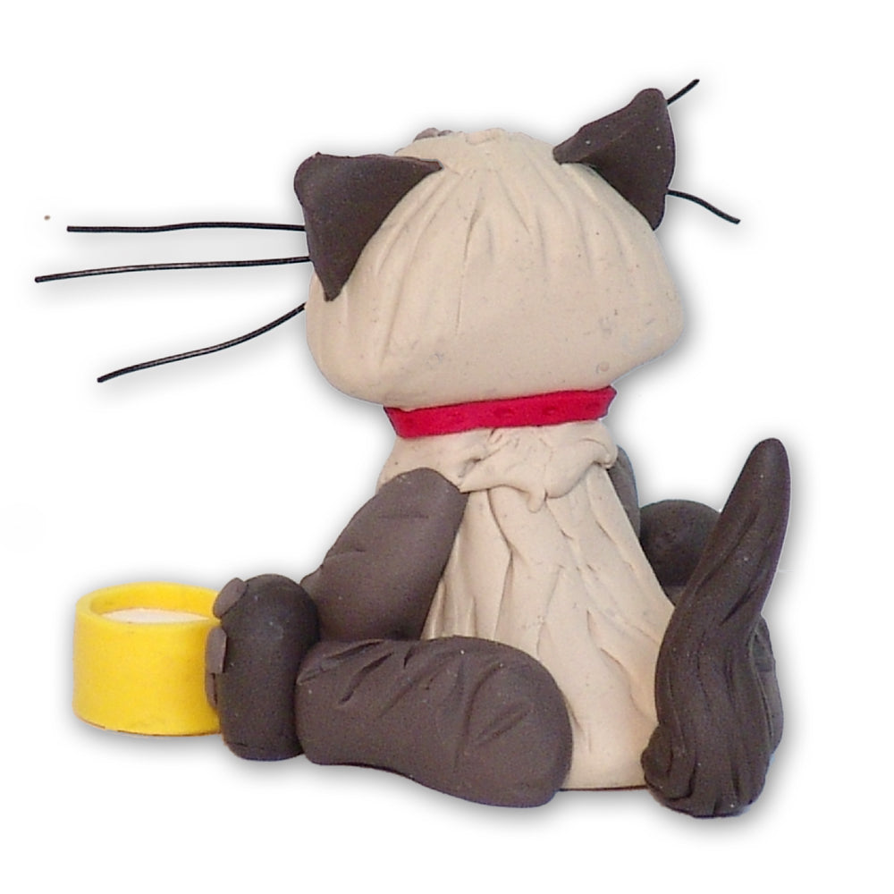 Siamese / Himalayan KITTY CAT HANDMADE Polymer Clay Personalized Christmas Ornament - Limited Edition