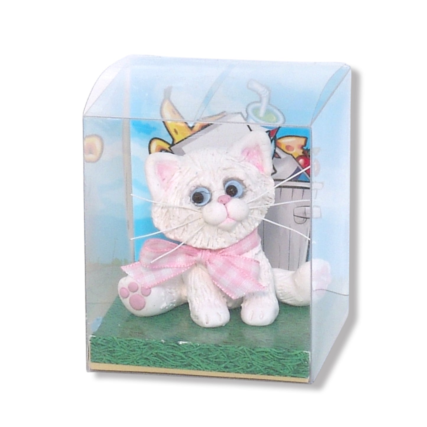 White Kitty Cat with Gingham Bow